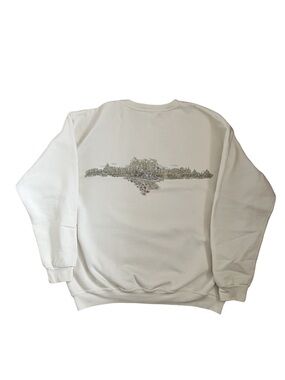 White Northern Reflections Crewneck Sweatshirt with Scenic Back Print